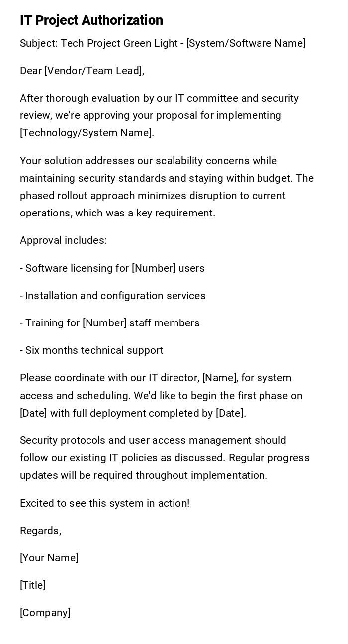 IT Project Authorization IT Project Authorization