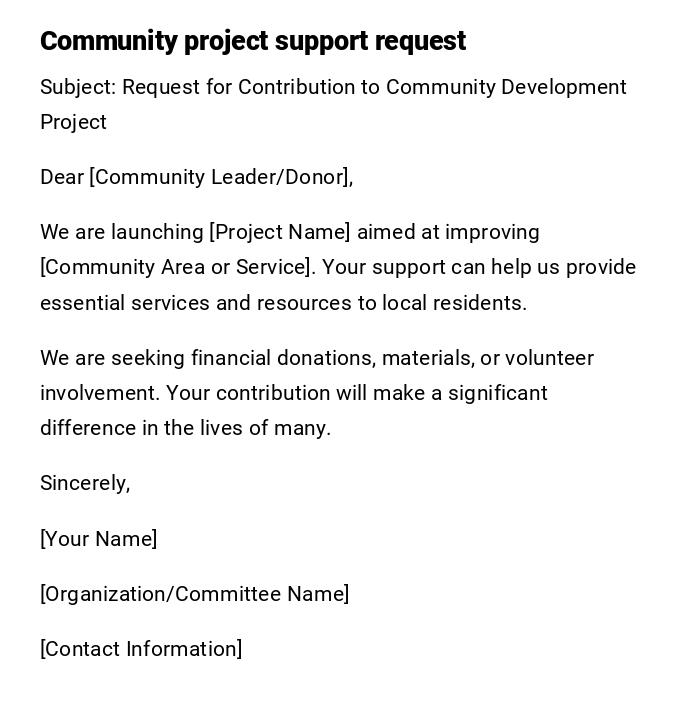 Community project support request Community project support request