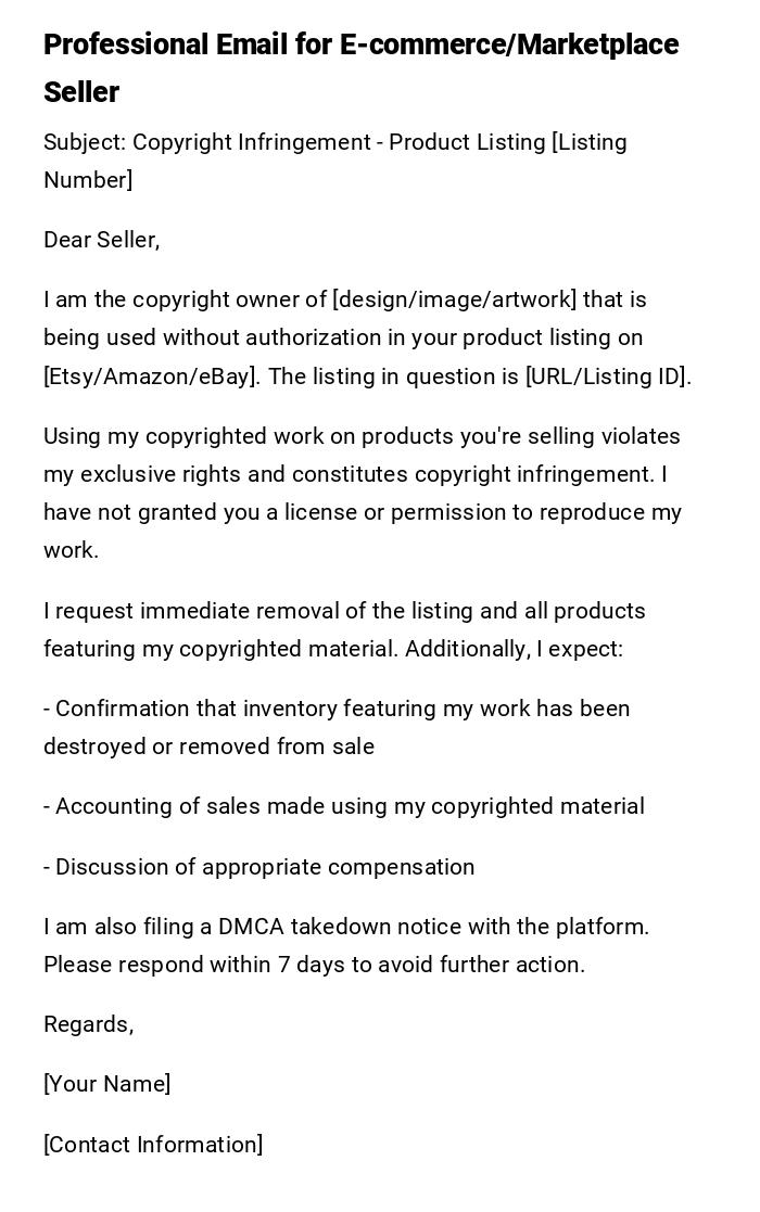 Professional Email for E-commerce/Marketplace Seller