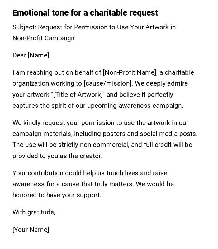 Emotional tone for a charitable request Emotional tone for a charitable request