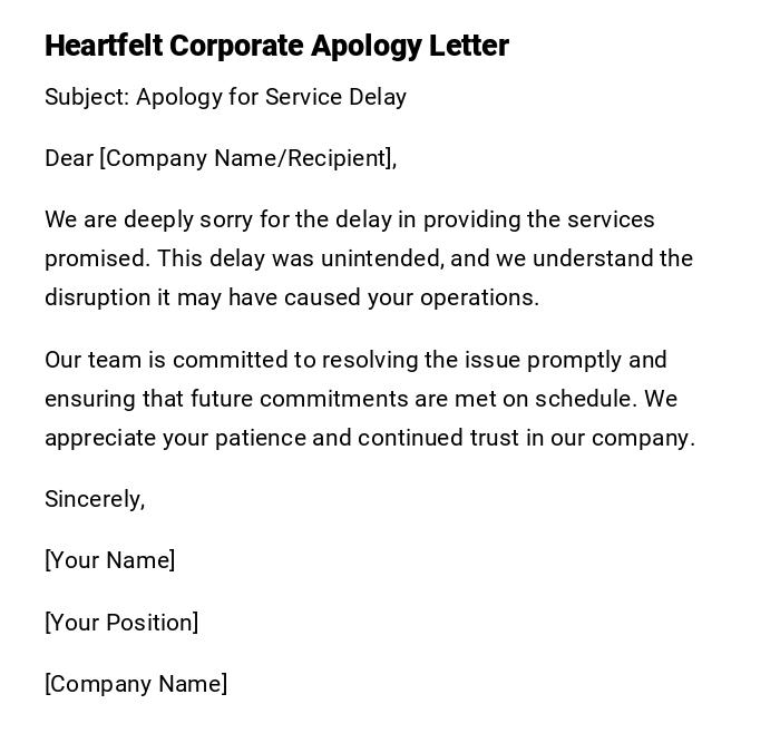 Heartfelt Corporate Apology Letter Heartfelt Corporate Apology Letter