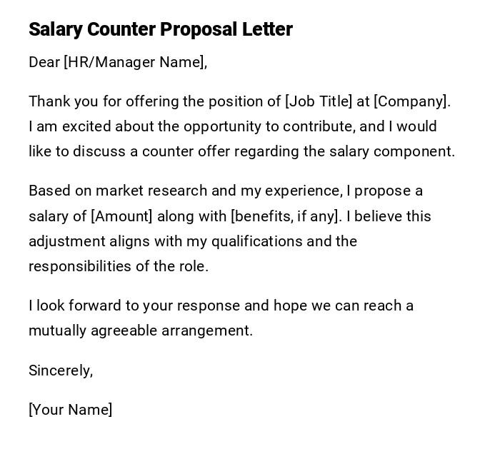 Salary Counter Proposal Letter
