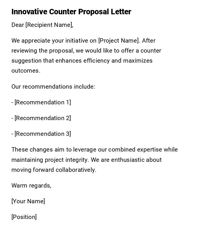 Innovative Counter Proposal Letter