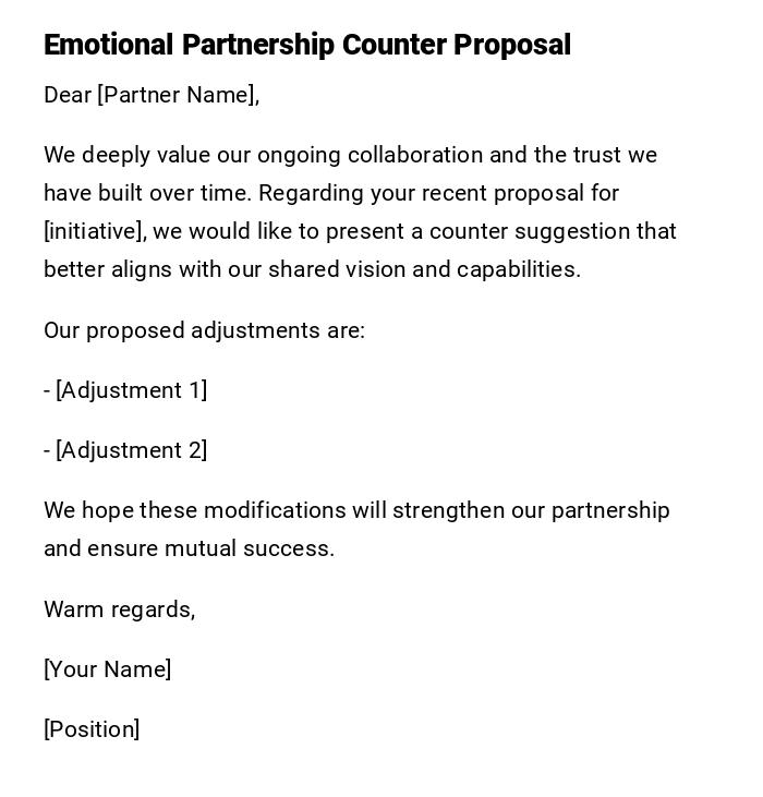 Emotional Partnership Counter Proposal