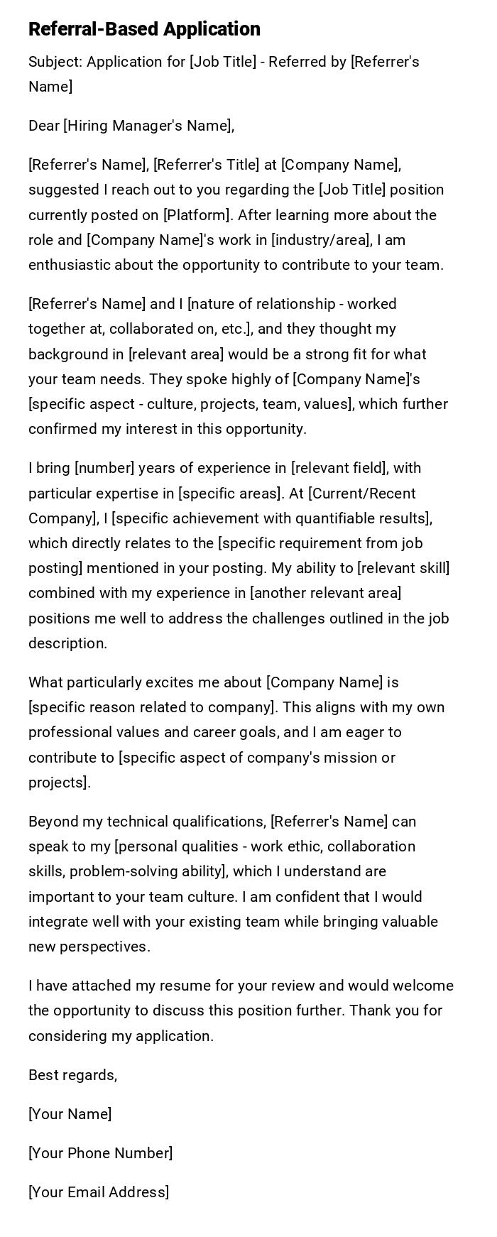 Referral-Based Application Referral-Based Application