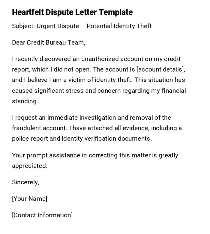 Heartfelt Dispute Letter Template Heartfelt Dispute Letter Template