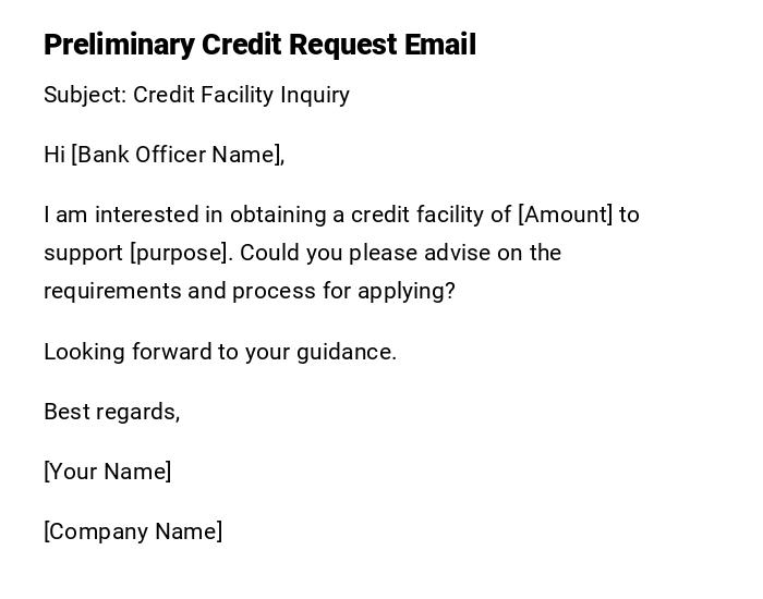 Preliminary Credit Request Email Preliminary Credit Request Email