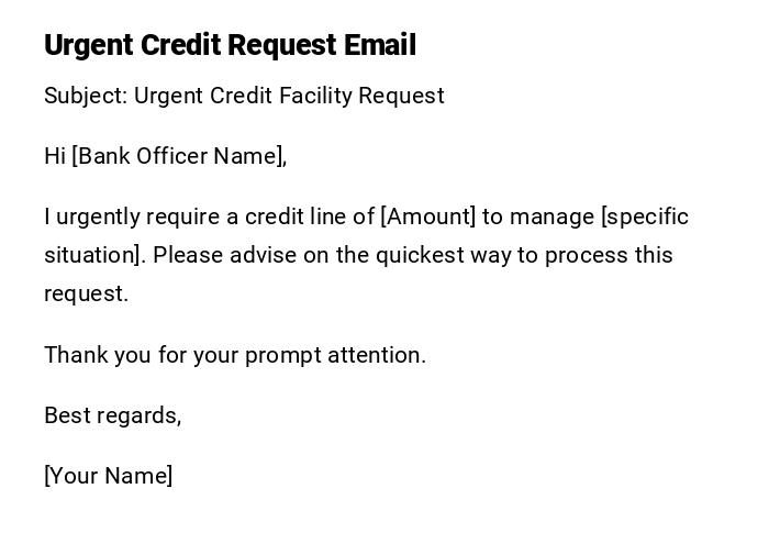 Urgent Credit Request Email Urgent Credit Request Email