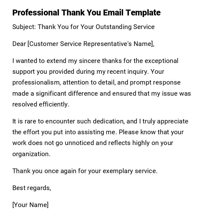 Professional Thank You Email Template Professional Thank You Email Template