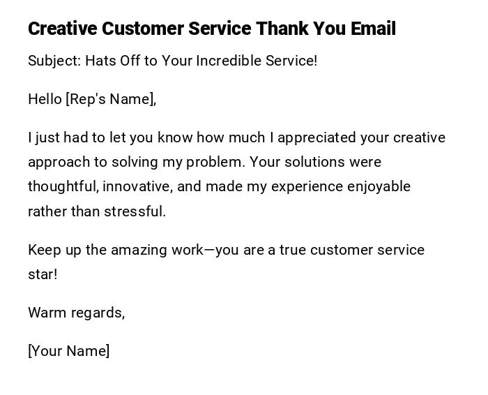 Creative Customer Service Thank You Email Creative Customer Service Thank You Email