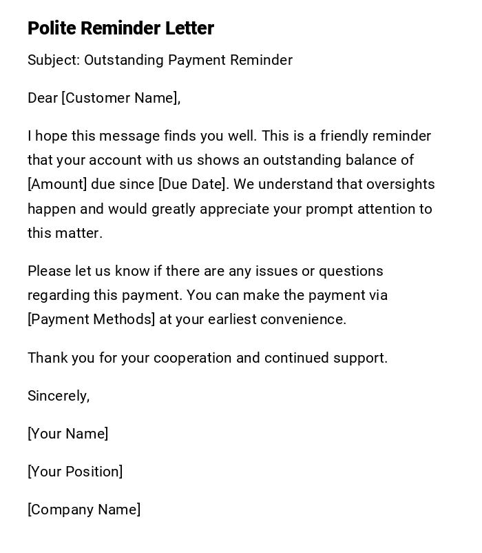 Polite Reminder Letter