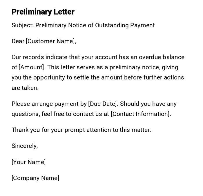 Preliminary Letter