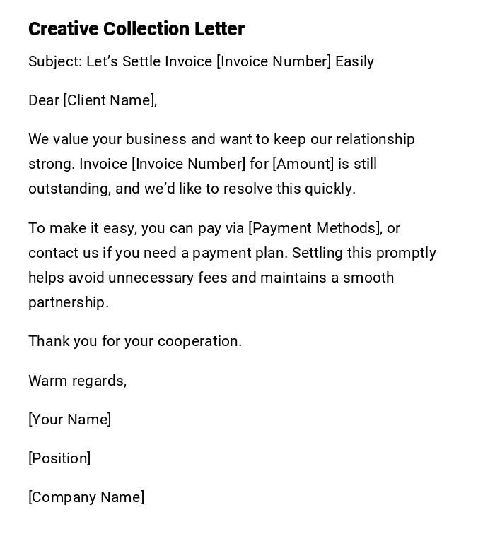 Creative Collection Letter Creative Collection Letter