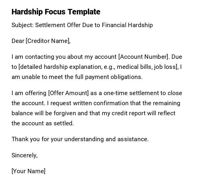 Hardship Focus Template Hardship Focus Template