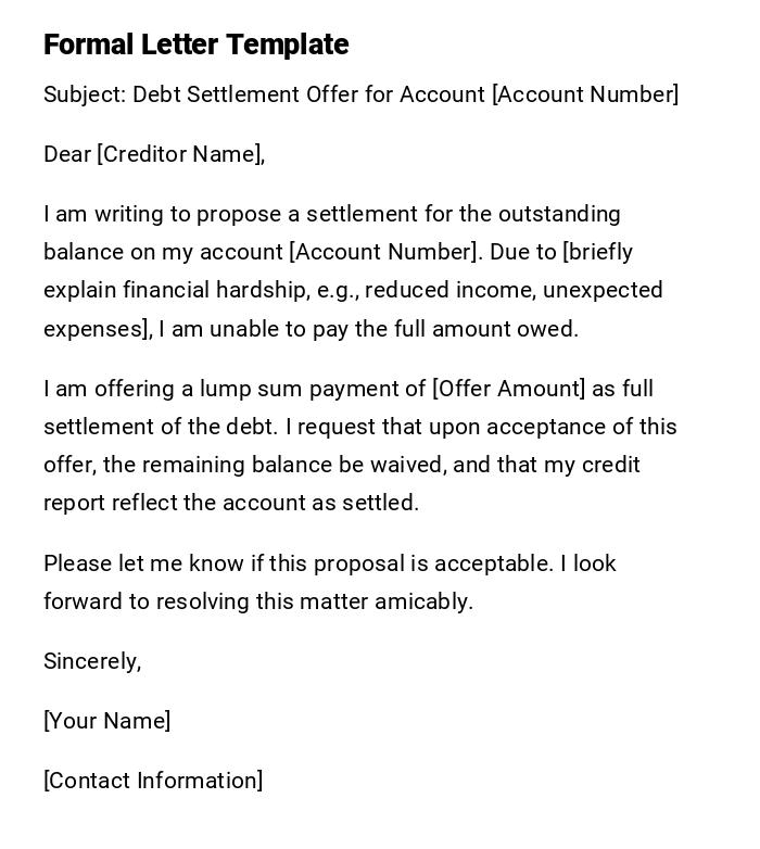 Formal Letter Template Formal Letter Template