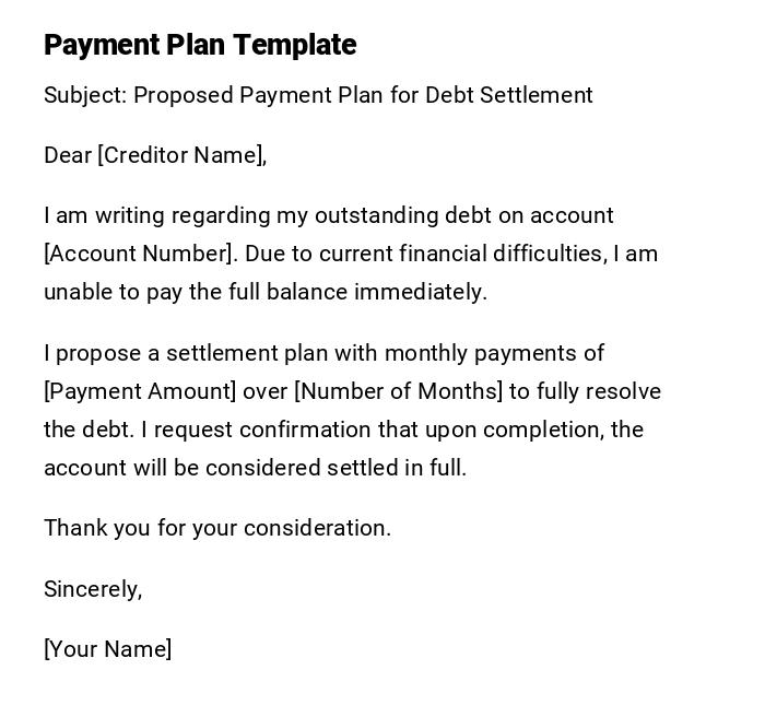 Payment Plan Template Payment Plan Template