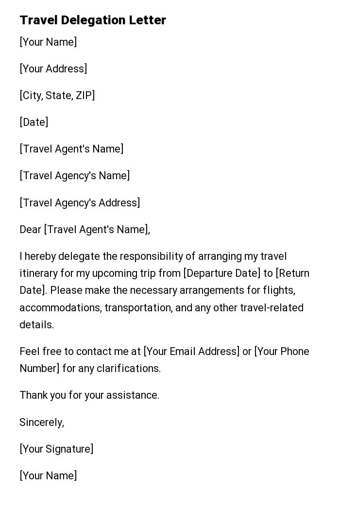 Travel Delegation Letter