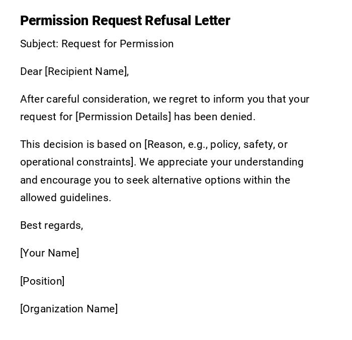 Permission Request Refusal Letter