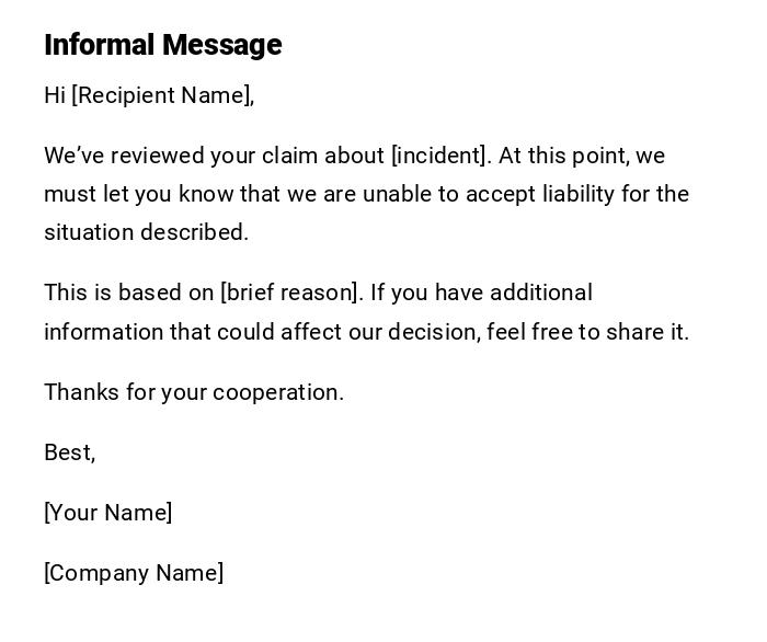 Informal Message Informal Message