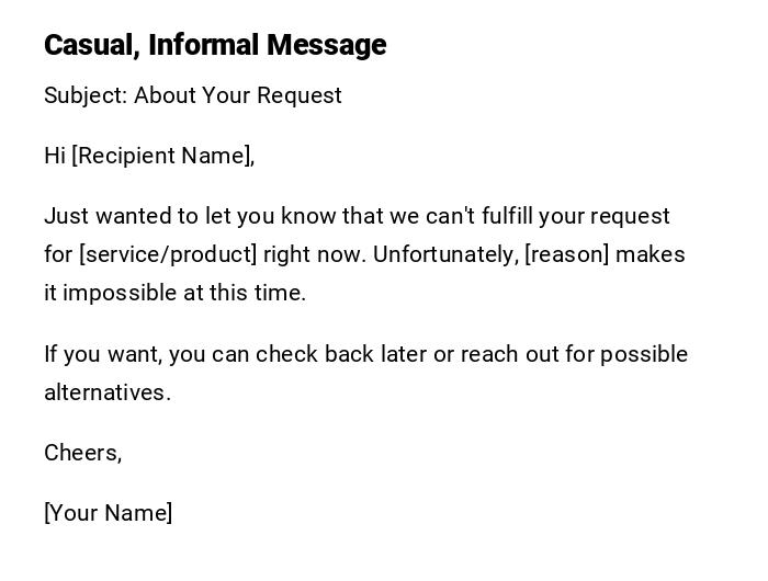 Casual, Informal Message