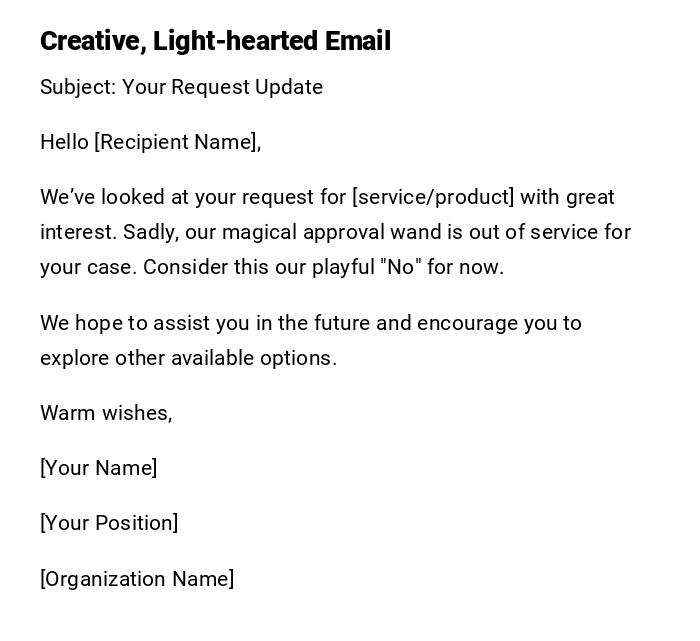 Creative, Light-hearted Email