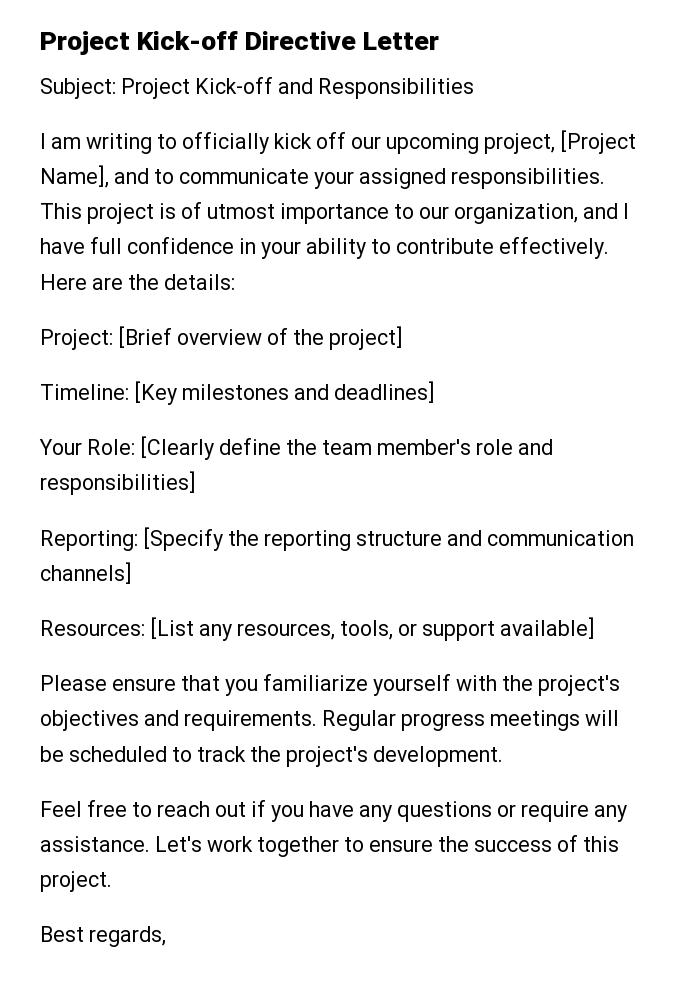 Project Kick-off Directive Letter