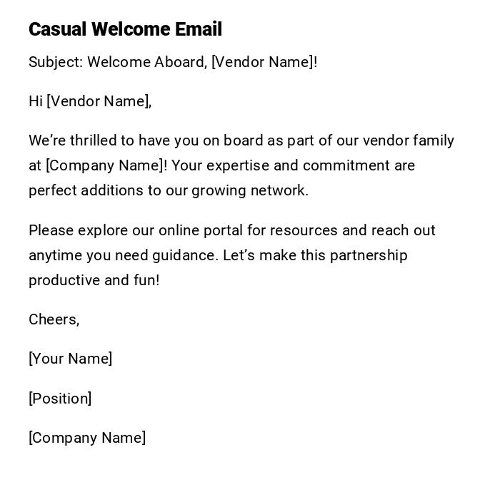 Casual Welcome Email