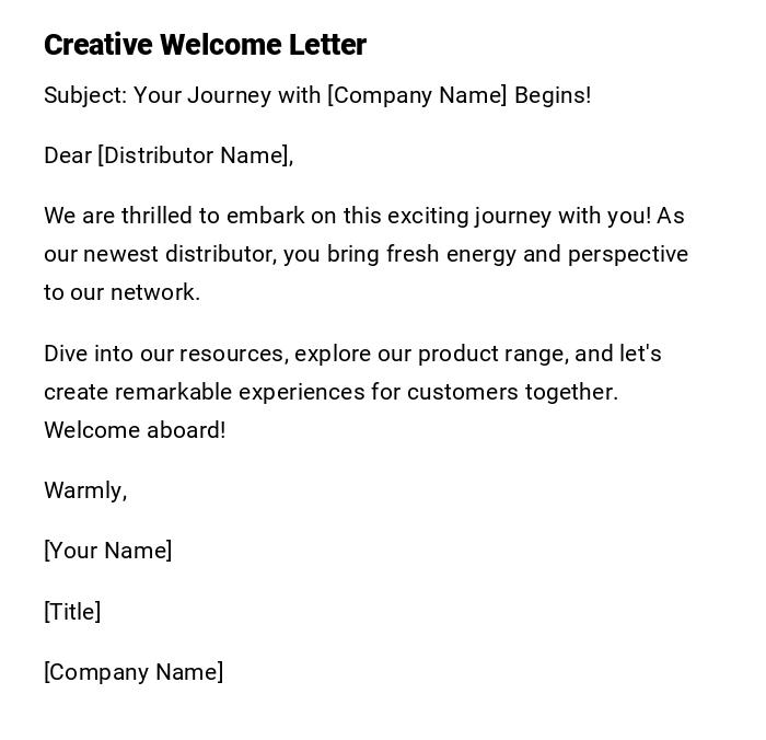 Creative Welcome Letter