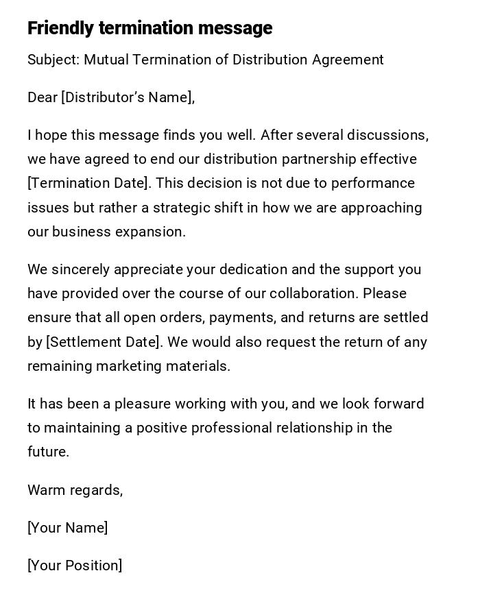 Friendly termination message