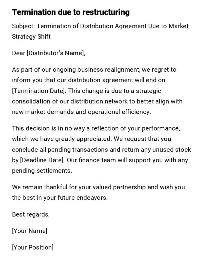 Termination due to restructuring