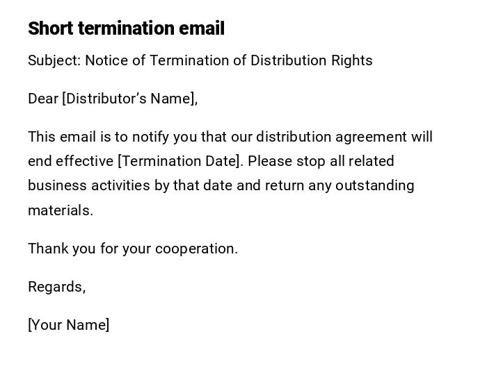 Short termination email