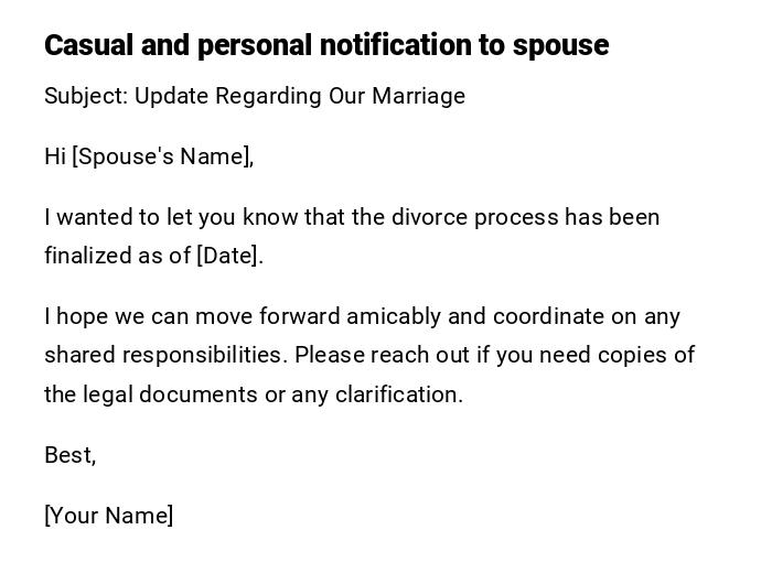 Casual and personal notification to spouse Casual and personal notification to spouse