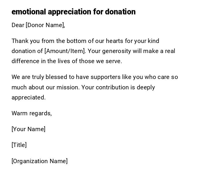 emotional appreciation for donation emotional appreciation for donation
