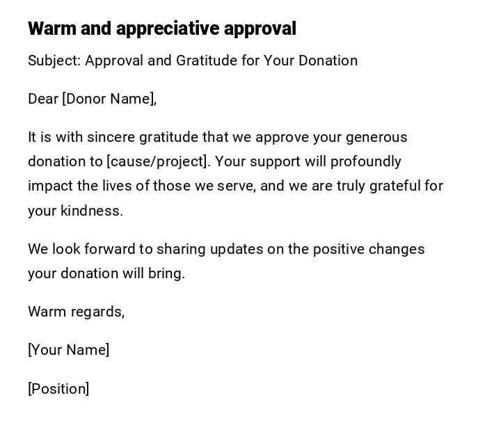Warm and appreciative approval