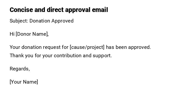 Concise and direct approval email