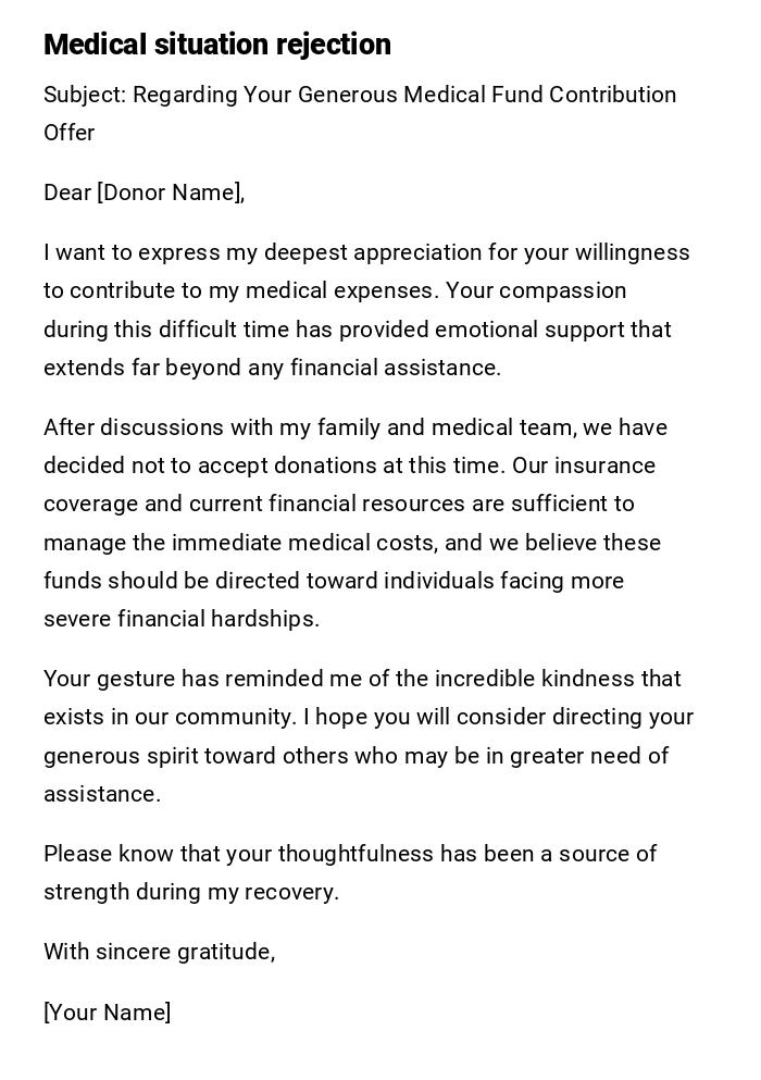 Medical situation rejection Medical situation rejection