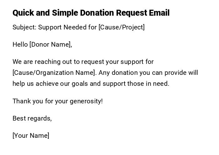 Quick and Simple Donation Request Email Quick and Simple Donation Request Email