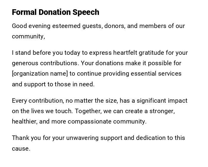 Formal Donation Speech