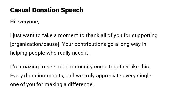 Casual Donation Speech