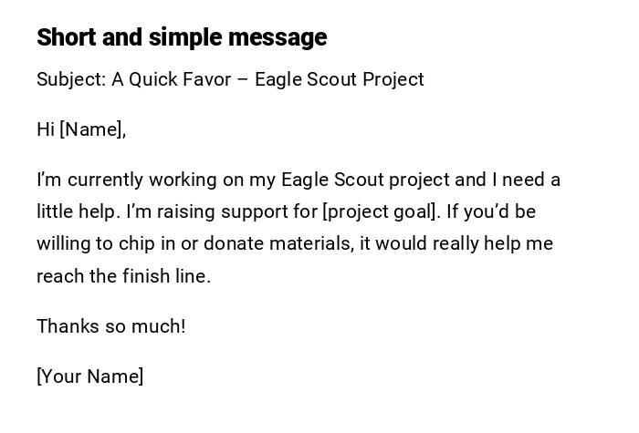 Short and simple message Short and simple message