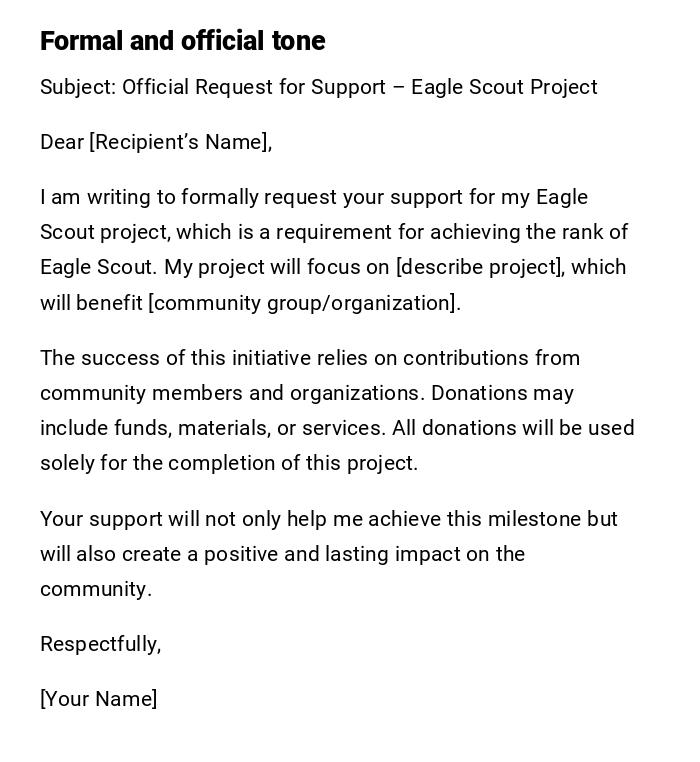 Formal and official tone Formal and official tone