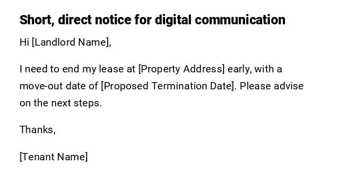 Short, direct notice for digital communication Short, direct notice for digital communication