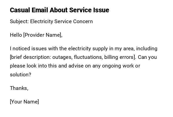 Casual Email About Service Issue