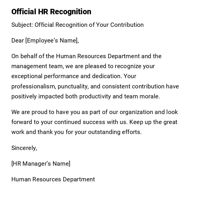 Official HR Recognition