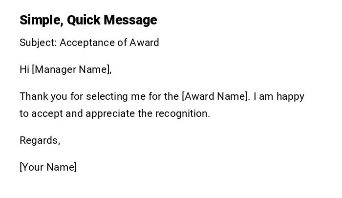 Simple, Quick Message Simple, Quick Message