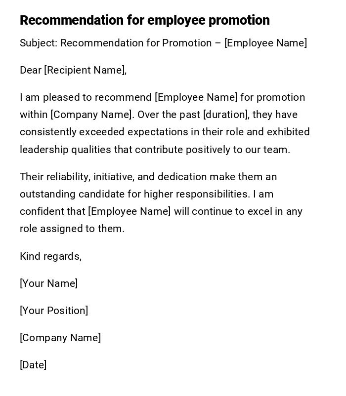 Recommendation for employee promotion Recommendation for employee promotion