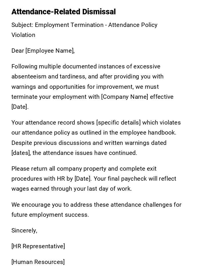 Attendance-Related Dismissal