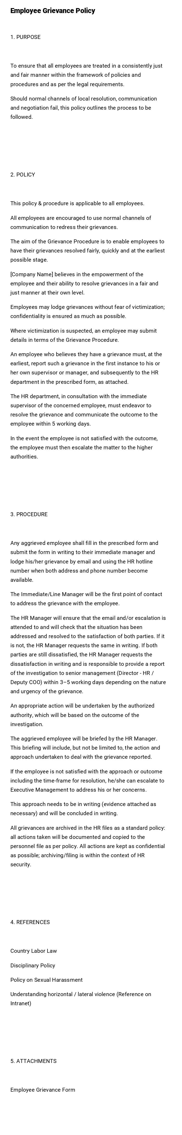 Employee Grievance Policy Employee Grievance Policy