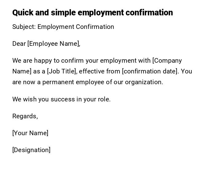 Quick and simple employment confirmation