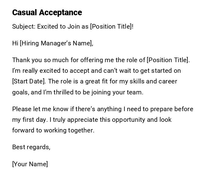 Casual Acceptance Casual Acceptance
